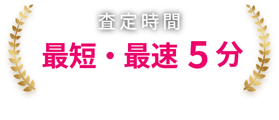 査定時間、最短・最速5分
