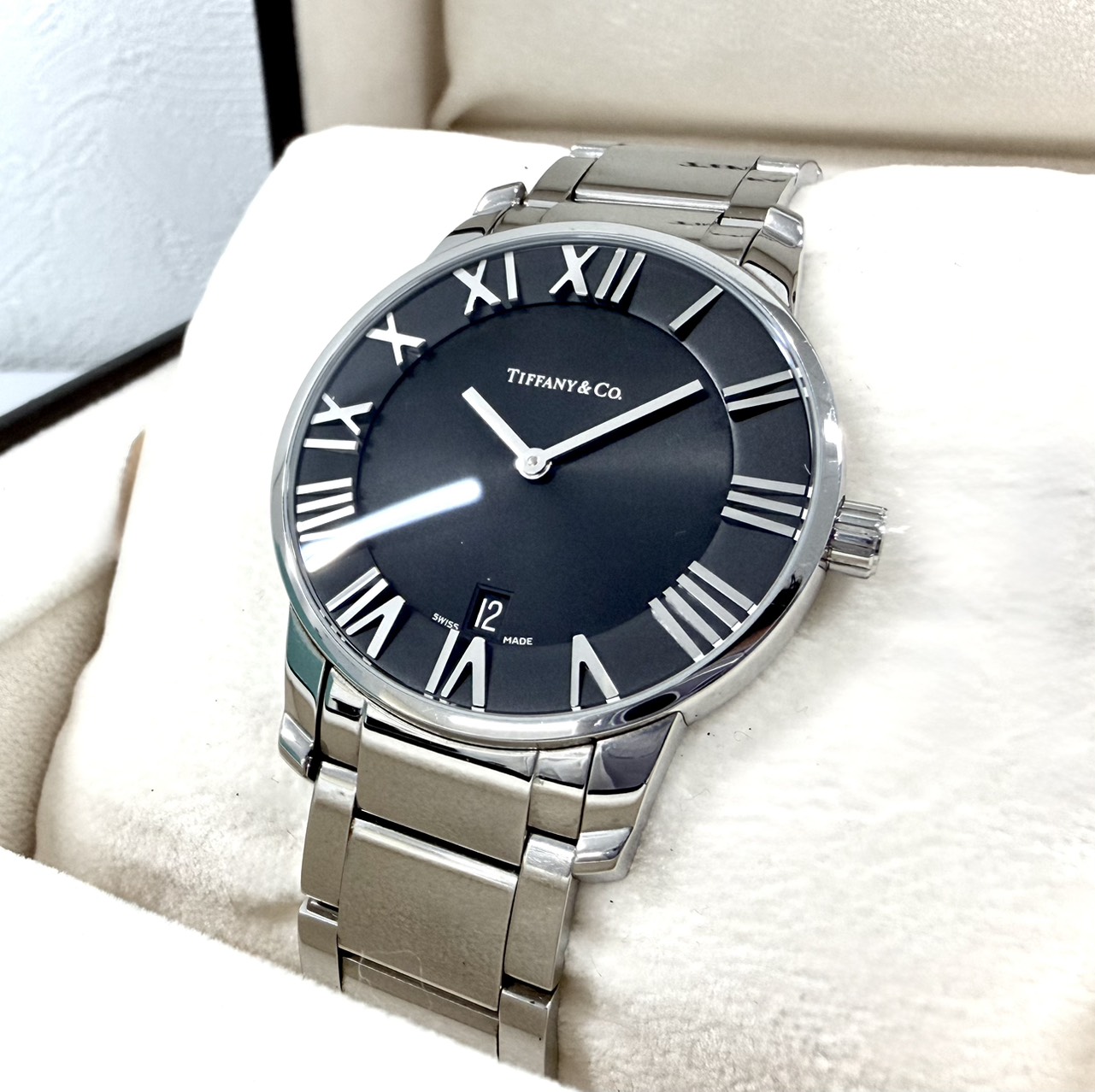【買取実績】ティファニー(TIFFANY) アトラス ドーム デイト ブラックダイヤル SS