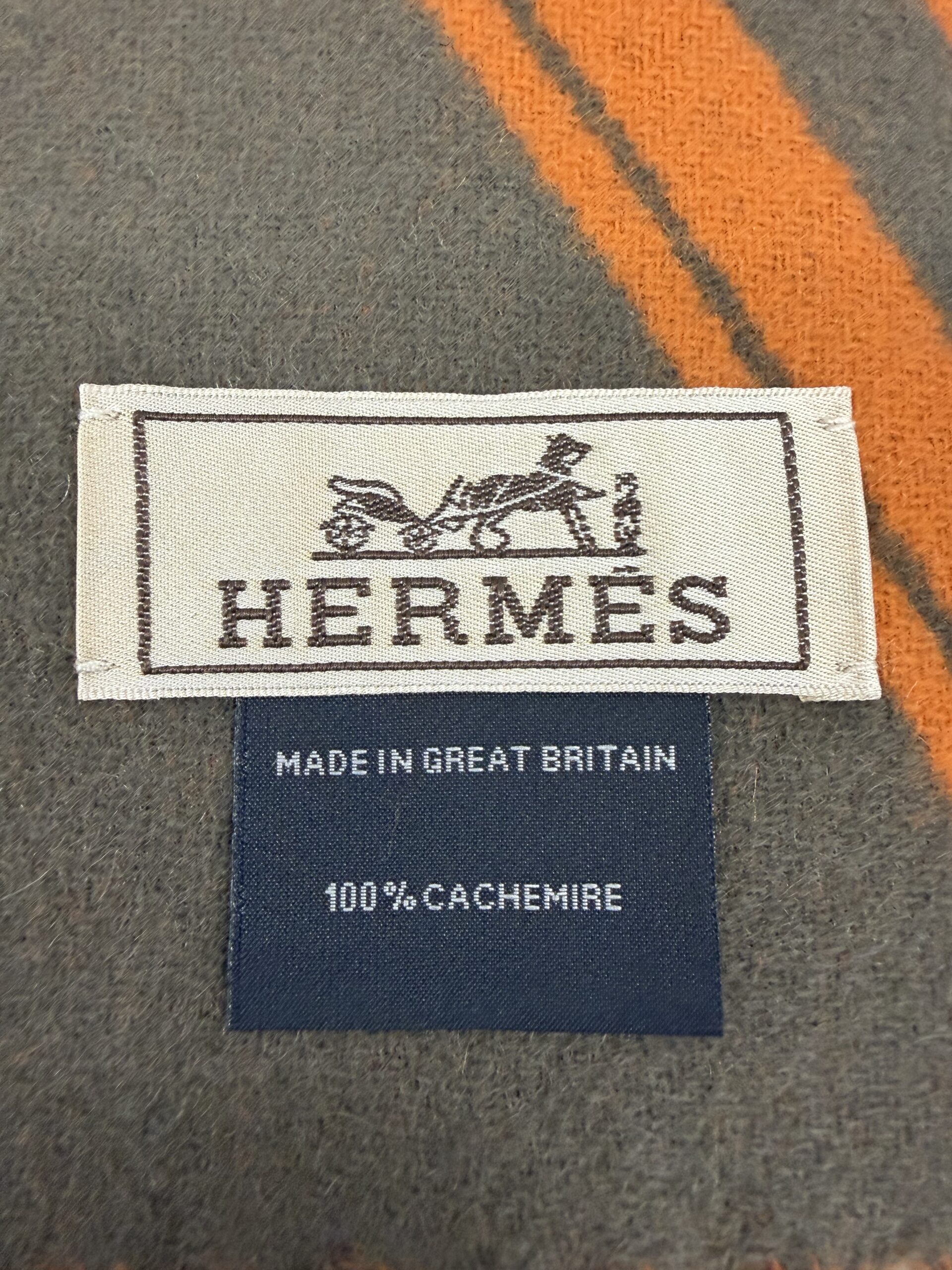 エルメス ストライプ マフラー 買取実績】エルメス(HERMES) ストライプ マフラーオ レンジ×グレー