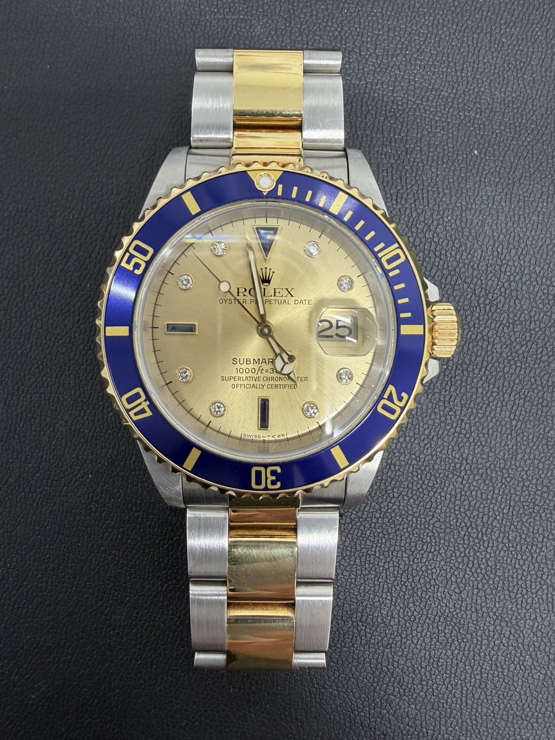【買取実績】ロレックス(ROLEX) サブマリーナ デイト コンビ シャンパン×ブルーベゼル ダイヤモンドインデックス 16613